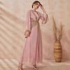 Middle Eastern Muslim Women's Two-Piece Abaya Dress with Belt