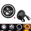 Universal 7.5" Round Head Light for Cafe Racer Bobber Honda 7inch LED Motorcycle Headlight