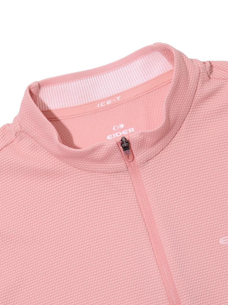 EIDER Ice-T Women'S Bubble Long Sleeve Zip-Up T-Shirt_Coral Pink