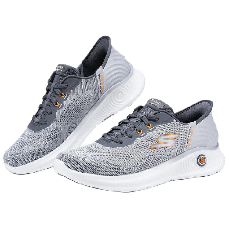 Skechers Go Walk Scarpe Casual Basse alla Moda Comode da Uomo Sneakers Grigio Bianco Arancio 216314C-CHAR