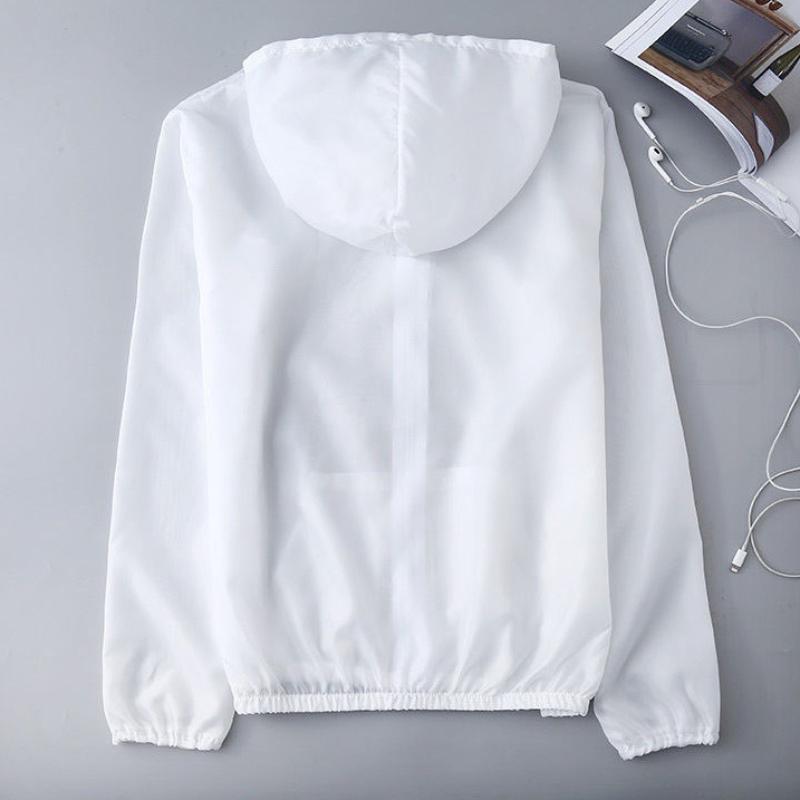 Summer Ice Silk Sunscreen Clothing Women's Solid Color Ultra-thin Breathable Quick-drying Outdoor Men's Waterproof Hooded Jacket