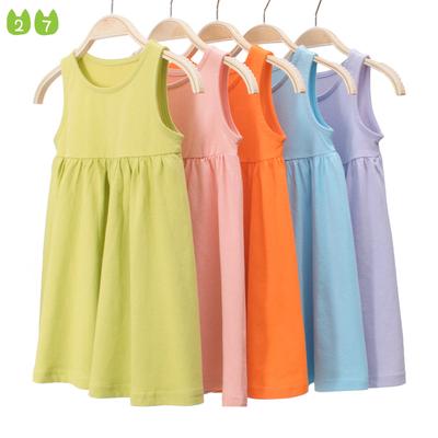 Brand Girls' Dress Children's Cute Sleeveless Vest Suspender Dress