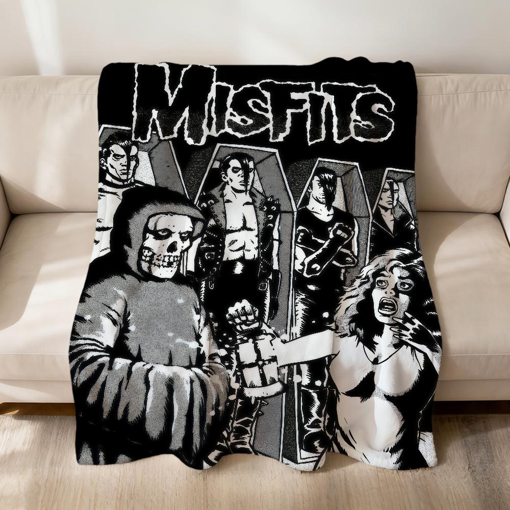 cool garbage Punk Music BAND M-Misfitstry m-Misfits Flannel soft warm plush blanket sofa living room hogar bed home Car portable