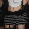 Y2K Sweet Style Striped Color Block A-line Mini Skirt