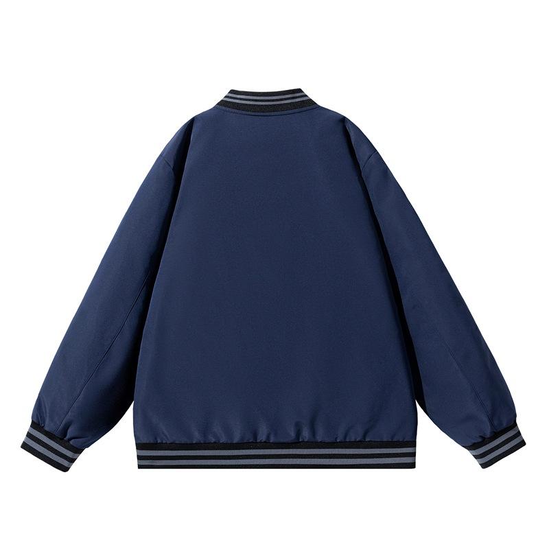 Spring and Autumn Striped Baseball Lone Jacket Men's Korean Style Fashion Loose Solid Color Versatile Windproof Outdoor Men's Clothing