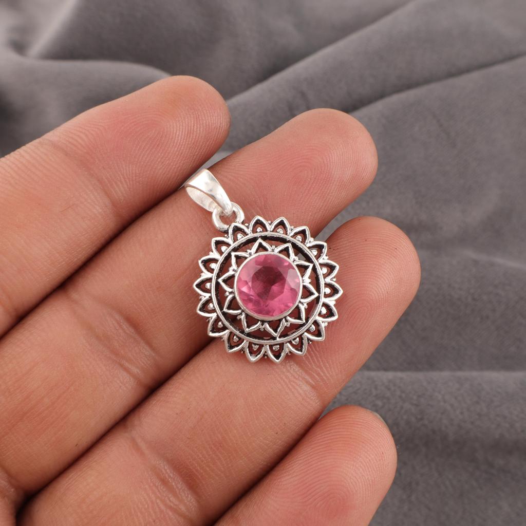 Pink Tourmaline Gemstone Jewelry, 925 Sterling Silver Pendant, Handmade Gorgeous Jewelry, Designer Pendant Gift For Women