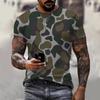 Fashion Men's Crew Neck Short Sleeve 3D Casual Color Printing Casual Short Sleeve Crew Neck T-Shirt