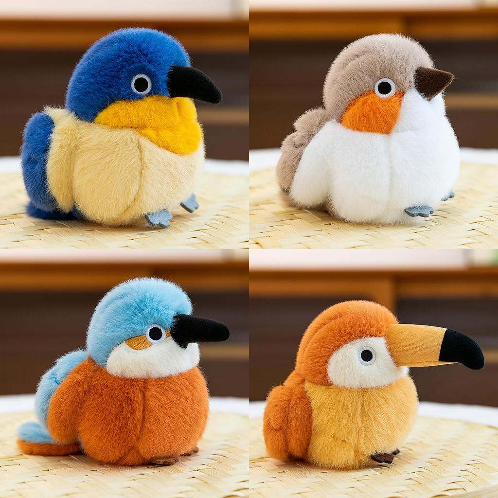 Peluche d'Oiseau Mignon Moineau Perroquet Animal Décoration de Jardin Cadeau Pour Enfants et Adultes