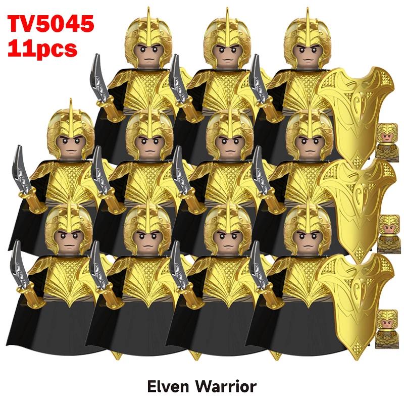 11pcs Medieval Elf Figures Orc Army Soldiers Vargr Raider Knights Building Blocks Bricks DIY Assemble War Toy Gifts for Kids Boy