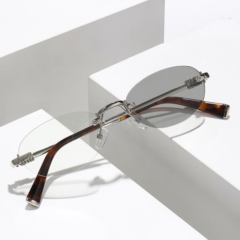 

Модные фотохромные безободковые очки в корейском стиле, меняющие цвет, унисекс