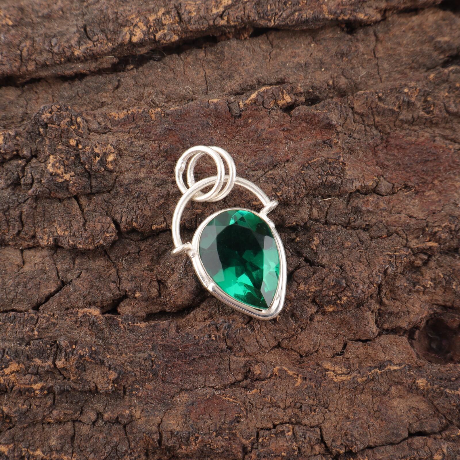 

Распродажа ко Дню сестер Зеленый изумруд Драгоценный камень 925 Серебро Юбилейная подвеска Ювелирные изделия PP-56-7