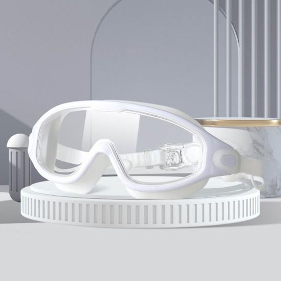 Schwimmbrille, Antibeschlag-UV-Schutz, Weitwinkel-Brille, auslaufsicher, bequeme Passform, Ein-Knopf-Entriegelung, Pool-Brille für Männer, Frauen, Erwachsene, Jugendliche