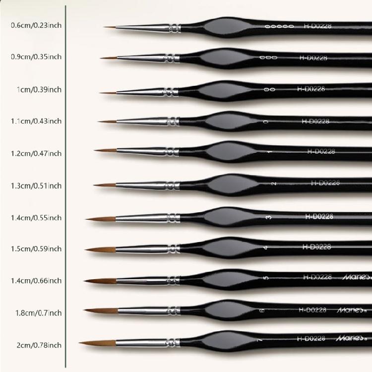 11 Pcs Fine Tip Paint Brush Set Miniature Painting Brushes Small Drawing Brush Detail Paint Brushes