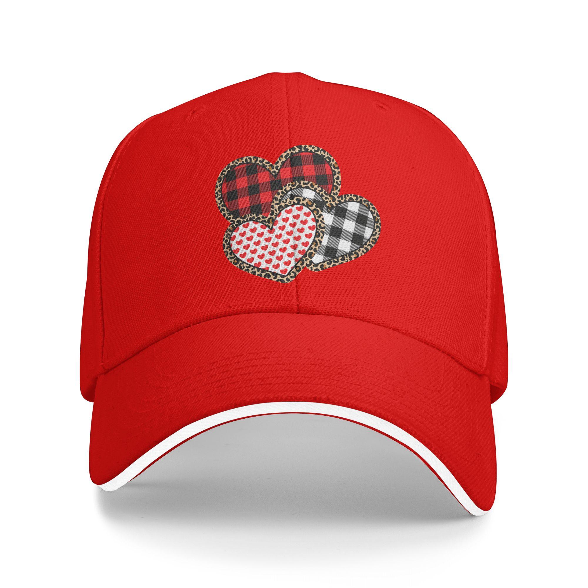 Cute Valentines Day Love Heart Baseball Cap Outdoor Gym Adjustable Trucker Hat Couple Women y2k Funny Print Baseball Caps One Size
