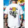 Herren T-Shirt Weiß Joe Bar Team Motorradfahrer Grafikdruck Freizeitkleidung für Garagen- und Motorrad-Enthusiasten