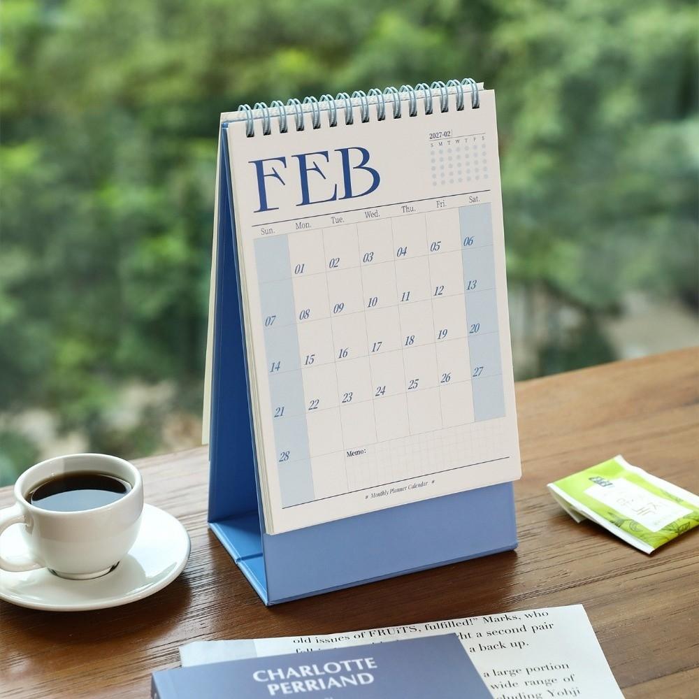 Blue Desk Calendar Korean Style Planner Calendar New Coil Calendar Student Planning