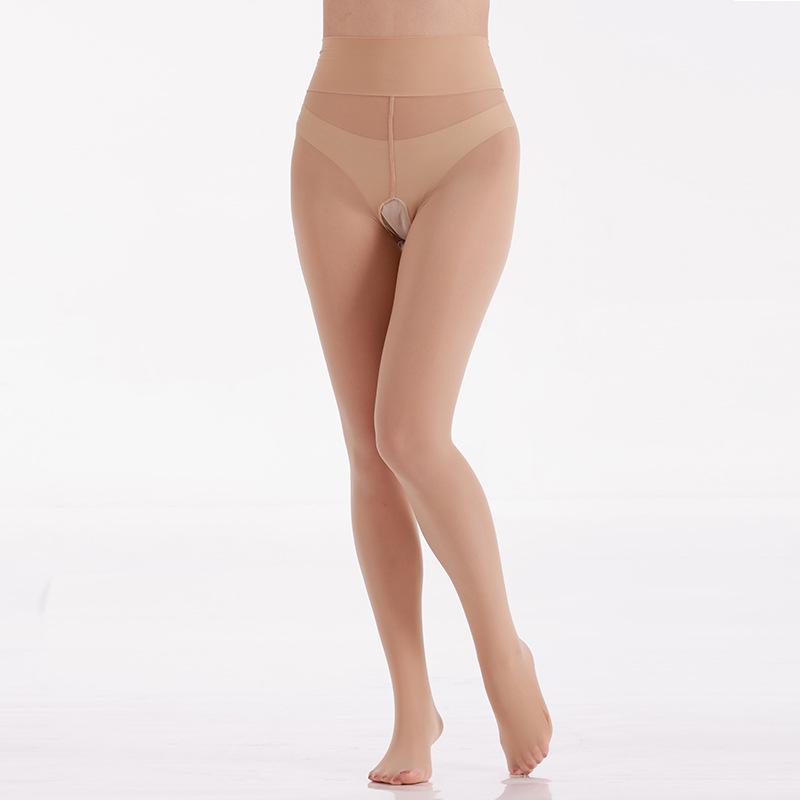 Europäische & Amerikanische Glänzende Open-Crotch Pferdeöl-Strumpfhosen - Anti-Riss 300 Jin Übergröße Sexy Ölige Strumpfhosen für Damen