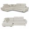 Corner Sofa Bed, Extendable, F, Bosso, Left, Family Furniture, Beige Velvet