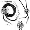 [Yzbeutf] Vintage Bolo Tie for Men and Women, Texas Map Star Tie, Western Bolo Tie, Black Leather, Cowboy, Cowgirl (Silver Map)