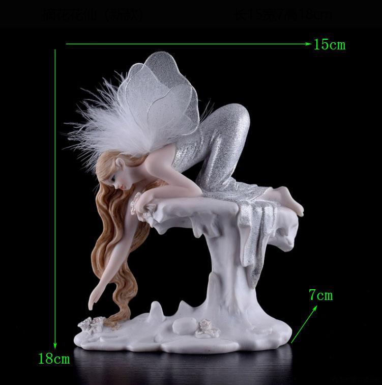 Europe Flower Fairy Beauty Angel Figurines Decoration Resin Home Crafts Desktop Cute Ornament Birthday Wedding Gift Accessories