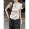 Kumikumi Design Sense Bow Embroidered Shoulder Short Sleeve T-shirt Women Clothes Summer Slimming Versatile Chic Top