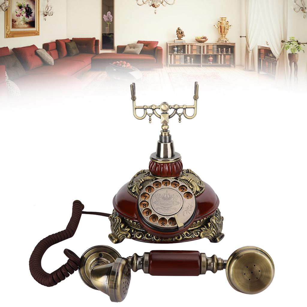 Resin Turntable Dial European Vintage Antique Bronze Dual Purpose Telephone Decoration