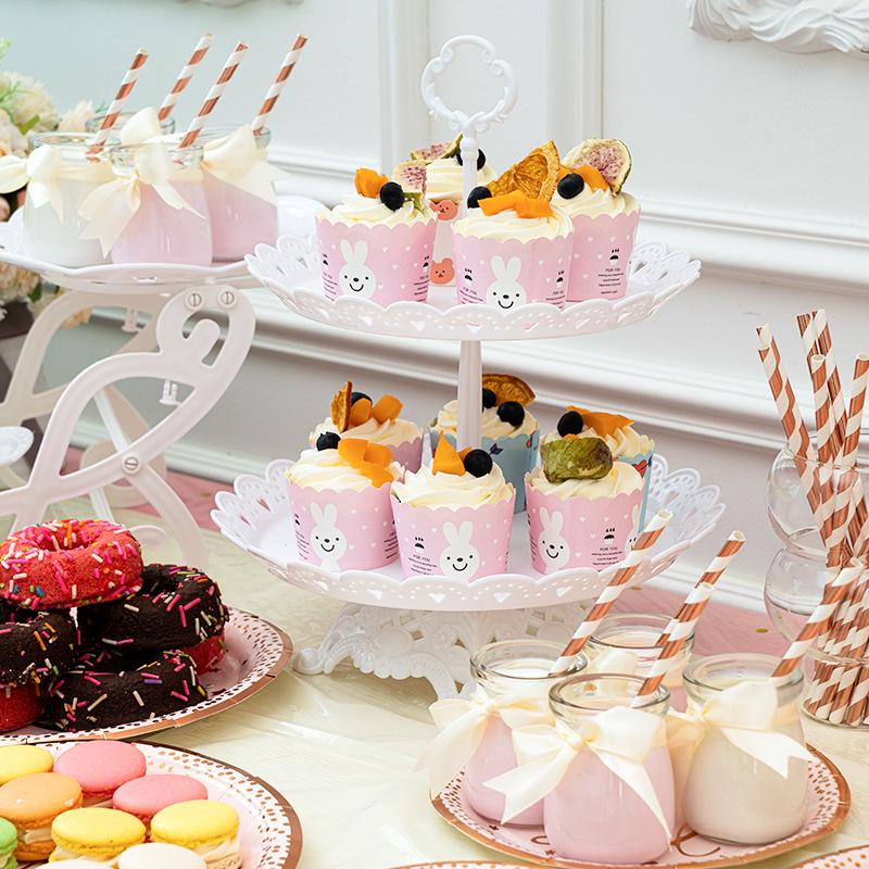 Disposable Dessert Display Stand for Children's Birthday - Cake & Plates Party Decoration