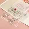 Zirconia stud earrings, stainless steel pierced ear bone pins set, body piercing accessories