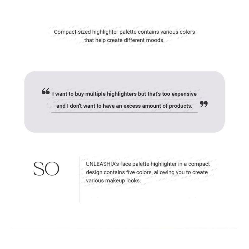 UNLEASHIA Mood Shower Face Palette Highlighter Version - 2 Types