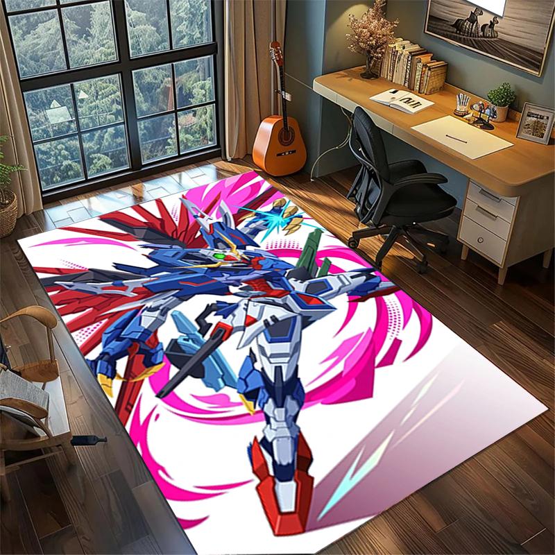 Gamer Room Gundam Rug Non Slip Washable Large Area Carpet Bedroom Floor Mat