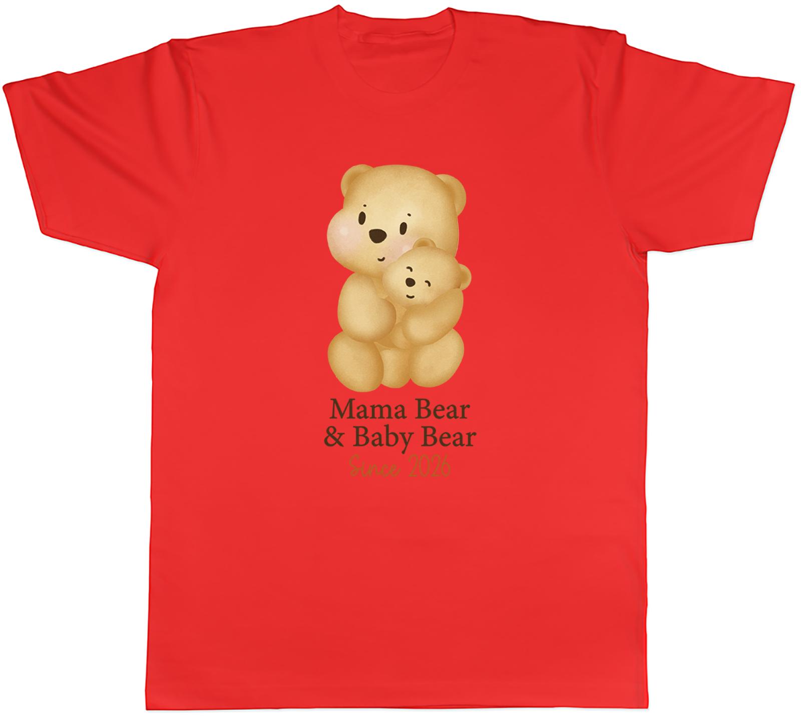 Personalised Mothers Day Mama Baby Bear Since Unisexs TShirt Tee Gift Top S