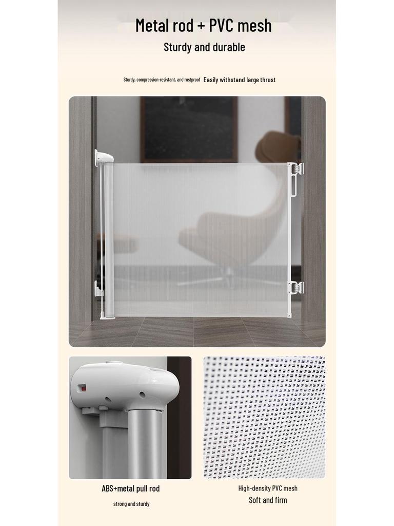 140cm Tall Pet Gate: Anti-Jump & Anti-Drill Barrier for Cats and Dogs