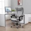 Office Chair with Massage and Heat, Microfibre Reclining Computer Desk Chair with Footrest and Adjustable Height, Swivel Wheels for Home Office, Grey