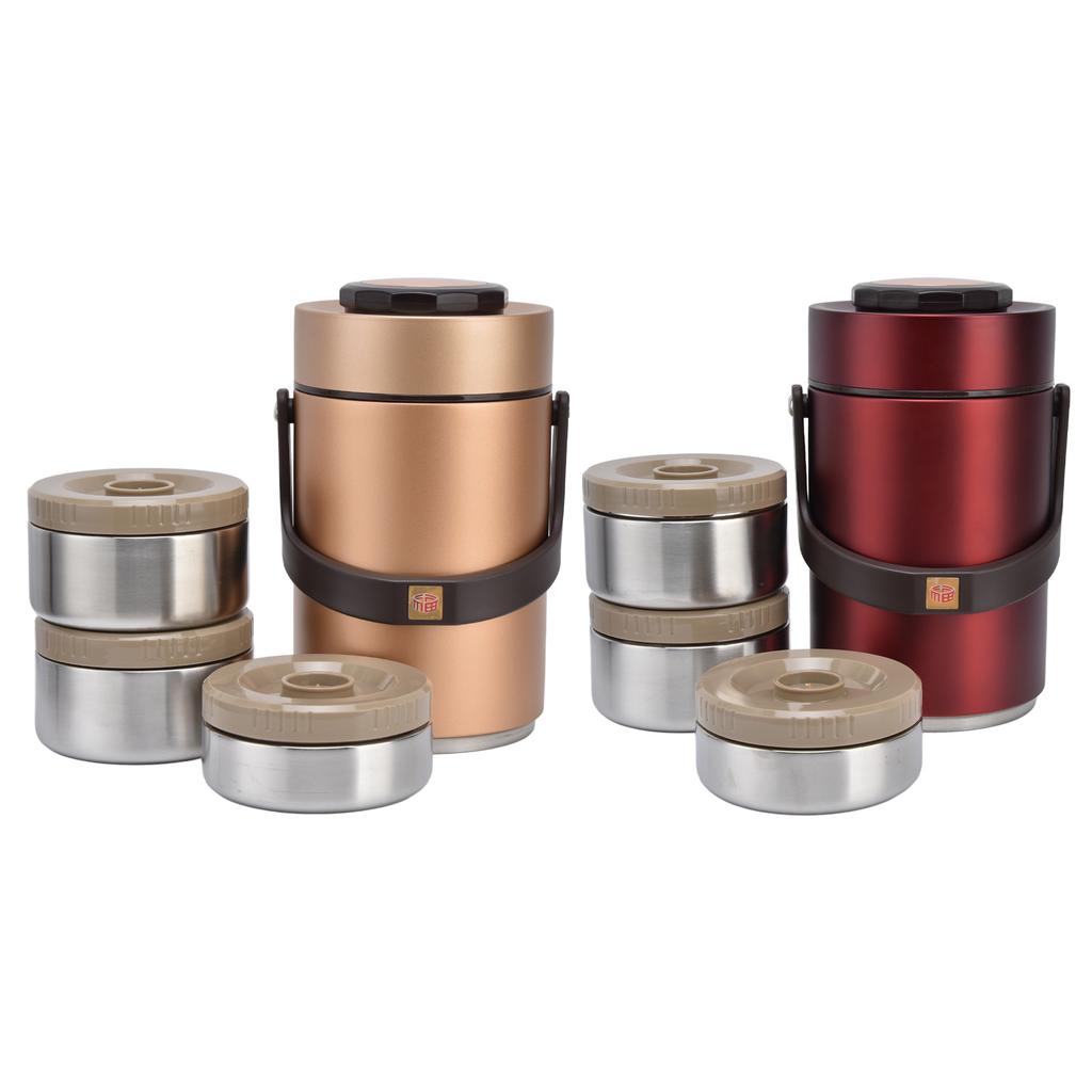 2.3L Vacuum Lunch Box 304 Stainless Steel 3 Layers Prevent Leakage Insulated Food Container For Work Travel Accessories