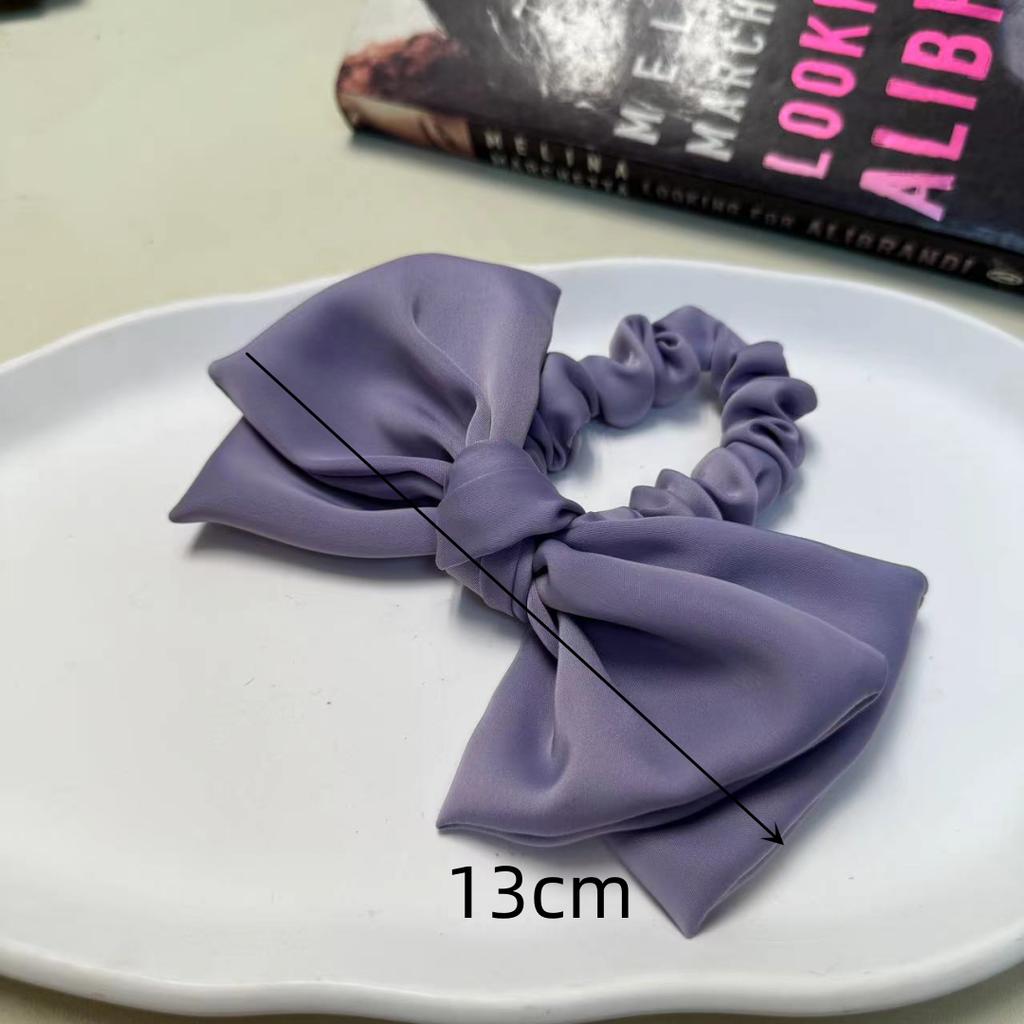 Cute Bowknot Hairties Scrunchies for Girls Acetate Cotton Hair Accessories for Pony Hair Double_layered Hair Bow Elastic Bands