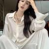 Extra-Large Relaxed Casual Wide-Leg Linen Pants & Slimming White Shirt for Women