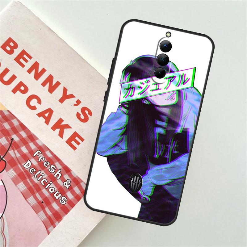 Sad Girl Japanese Anime Phone Case For ZTE Nubia Red Magic 9 Pro Plus 8 8S Pro 5S 5G 6R 6 7 6S 7S Pro Bumper Cover