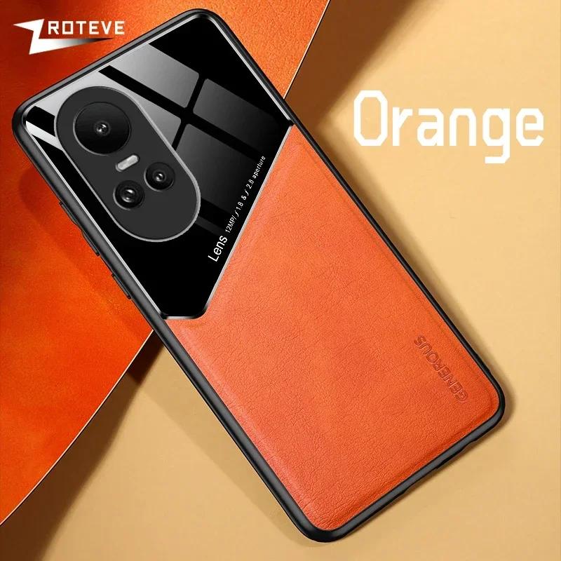

Для Reno10 чехол PU кожаный автомобильный магнитный жесткий чехол для ПК для Oppo Reno 10 Pro Plus 5G 11 11F Reno11 Reno11F чехлы для телефонов CHINA&Reno 11F оранжевый