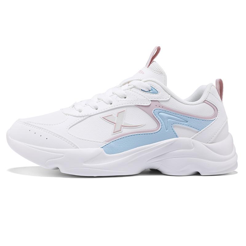 Xtep Comfortable Versatile Low-Top Casual Shoes Women sneakers White Pink Blue 875318320032-3