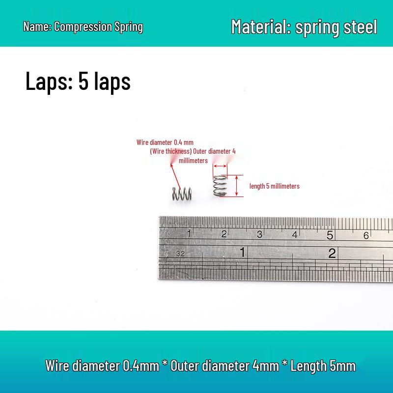 Small Mechanical Compression Spring: 0.4mm Wire, 2-8mm Outer Diameter