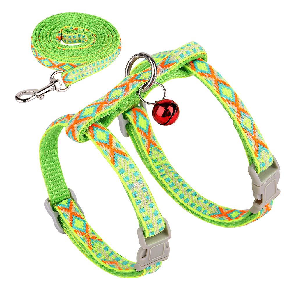 Adjustable Nylon Cat Harness Leash Set Soft Small Dog Cats Harness Vest With Bell Puppy Kitten Pet Walking Lead for Chihuahua