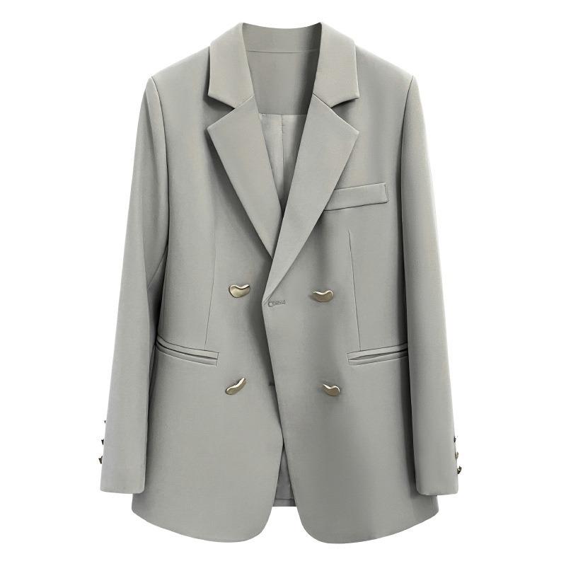 Women S Loose Fit Casual Brown Blazer For Spring Autumn Slimming Elegant Small Size