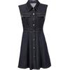 ONLY Women's Padded Shoulder Sleeveless A-Line Denim Dress
