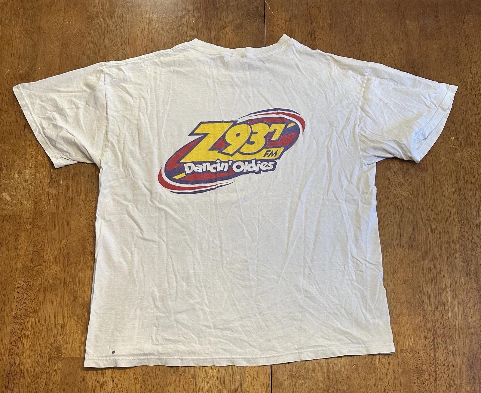Vintage Z93.7 Radio Station Dancin Oldies T Shirt XL Y2K L