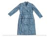 Trench en Cuir Véritable d'Agneau Fait Main Élégant Gris Designer Femme Long