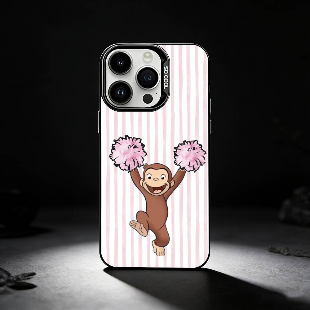 Mokey C-Curious G-Georges Phone Case For iPhone 17,16,15,14,13,12,11 Plus,Pro Max,XS,Colored silver phone case