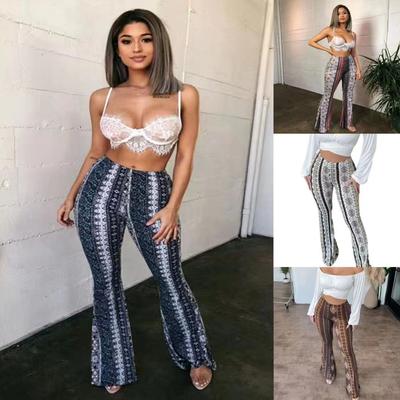 Women's Bohemian Print Sexy High Stretch Casual Micro Flared Leggings
