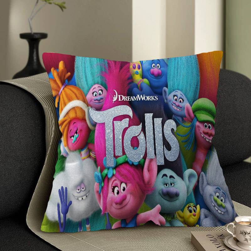 Cartoon T-Trolls Band Together 45*45cm Cushion Cover Pillow Cover Decor Pillowcase Home Pillowcase for Couch Pillow