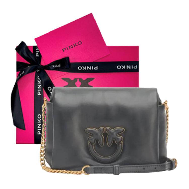 New PINKO Baby Love Sheepskin Crossbody Bag, Shoulder Bag Women's Black 101584-A10F-Z99B