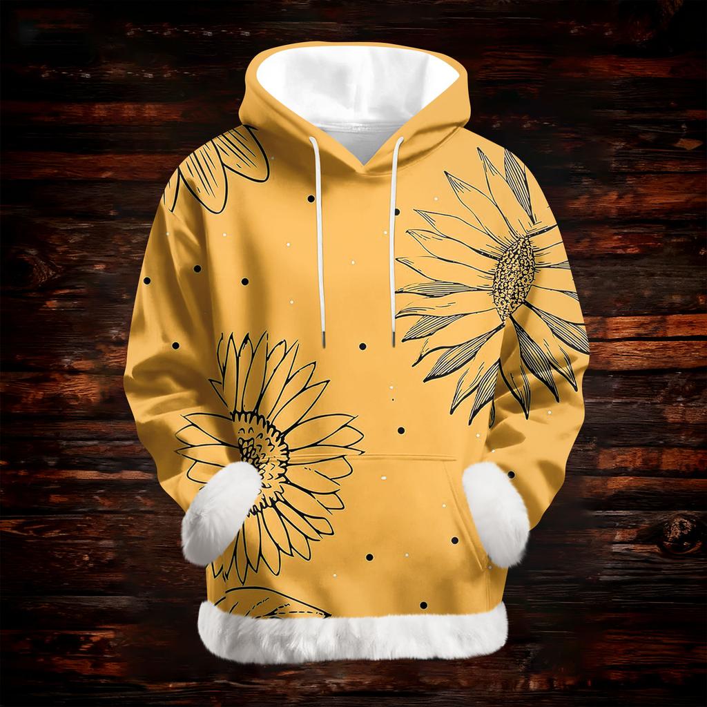 Dam Casual Mode Tryck Långärmad Huvtröja Topp